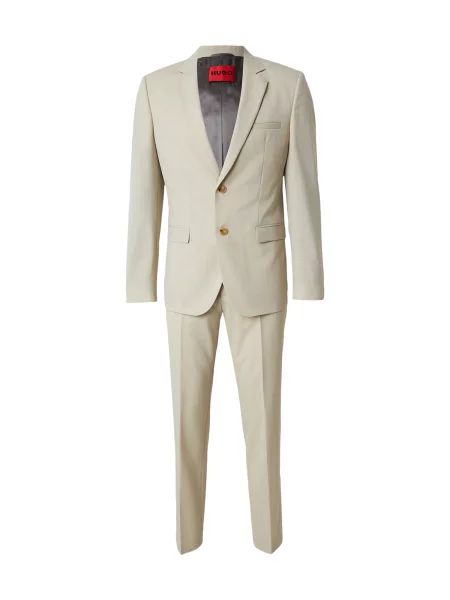 HUGO De lână costum | Extra slim fit bej