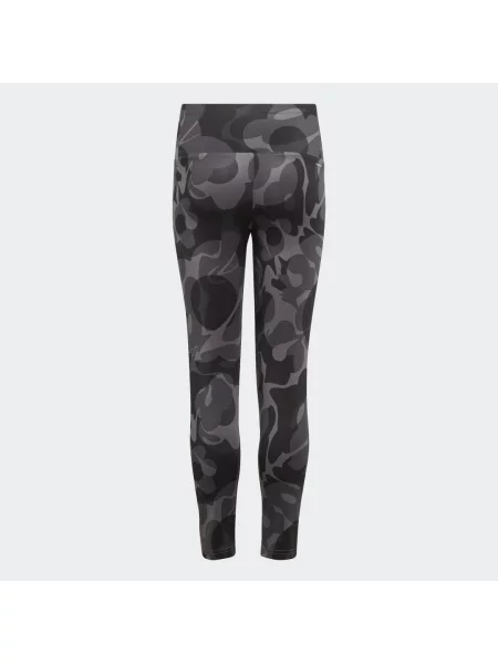 Legginsy Essentials AEROREADY Seasonal Print High-Waist Kids czarne