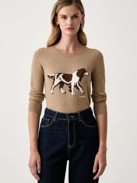 Barbour pulover pentru femei cu amestec de cașmir FAREHAM bej