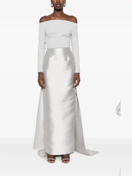 Rochie maxi Solace London drapată gri
