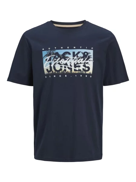 JACK & JONES Tricou JJColton bej / albastru deschis / albastru închis alb
