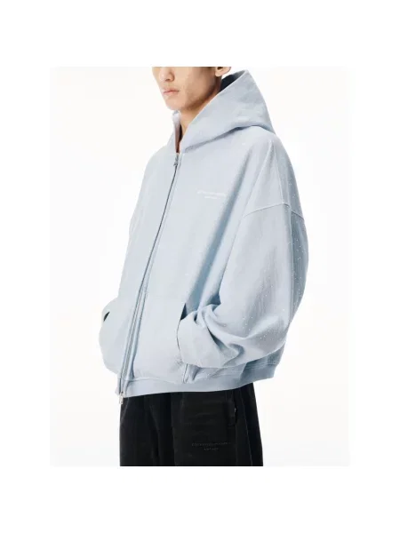 Bluza z kapturem Alexander Wang z kapturem niebieska