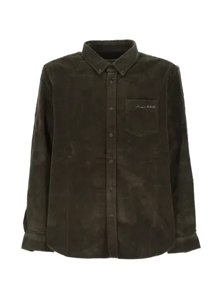 Cămașă Maison Labiche cu broderie de catifea cord verde