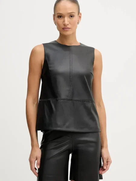 Блуза Sisley дамска с изчистен дизайн черно