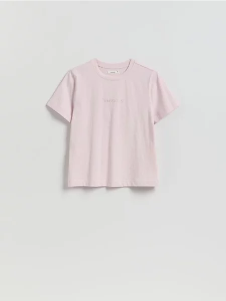 Reserved Tricou cu imprimeu roz-pastel roz