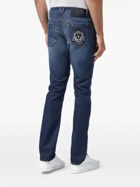 Rovné kalhoty Billionaire s oděrkami modré