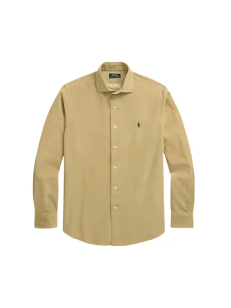 Polo Ralph Lauren koszula sztruksowa Mężczyźni Regular Fit jednolity S beżowy