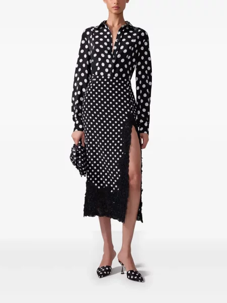 Fustă midi Carolina Herrera cu buline negru