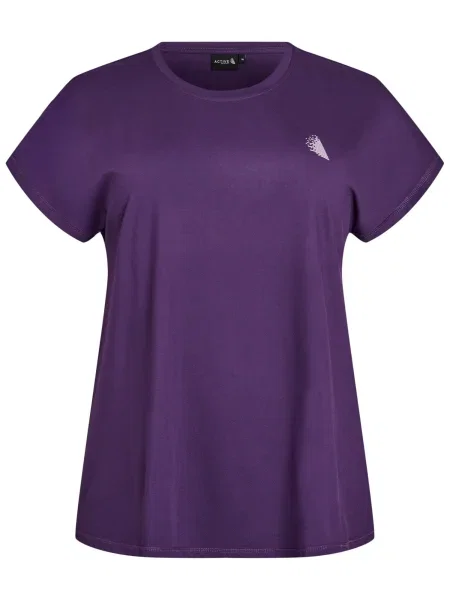Zizzi Tricou BASIC lila / murdar alb