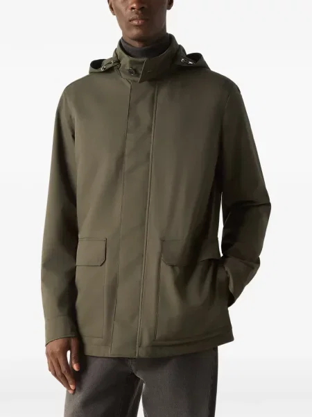 Palton Zegna din microfibră verde