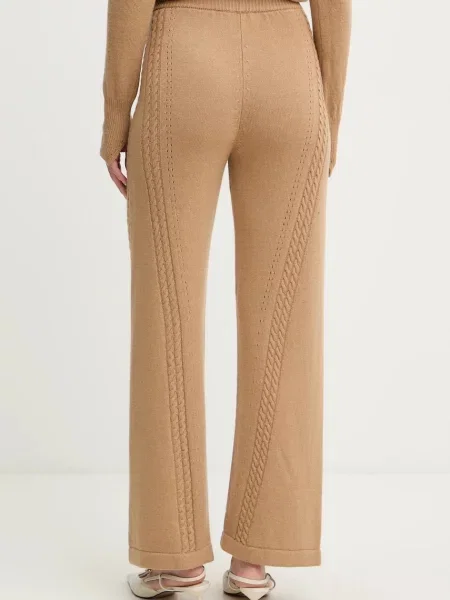 Ermanno Scervino pantaloni cu lână drept high waist maro