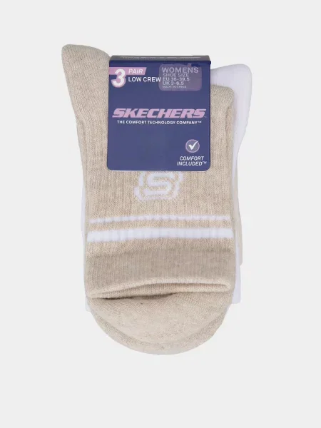 Skechers FULL TERRY LOW CREW Набір шкарпеток бежевий
