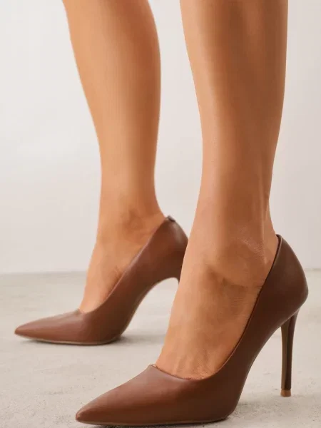 Pantofi stiletto Saphosa deschis maro