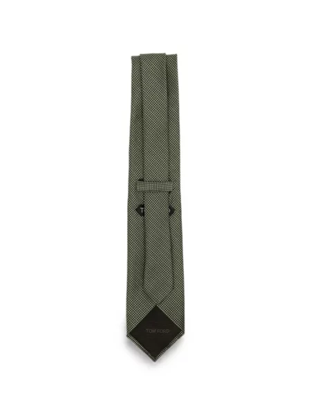 Cravată Tom Ford cu model pepito verde