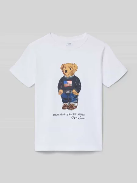 T-shirt o kroju regular fit z czystej bawełny z Polo Bear Polo Ralph Lauren biała