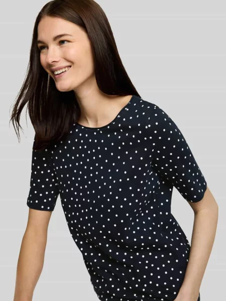 T-shirt o kroju regular fit z czystej bawełny Tom Tailor granatowa