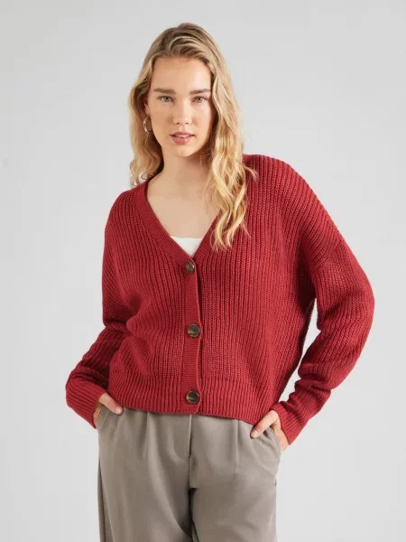VERO MODA Geacă tricotată VMLEA roşu închis