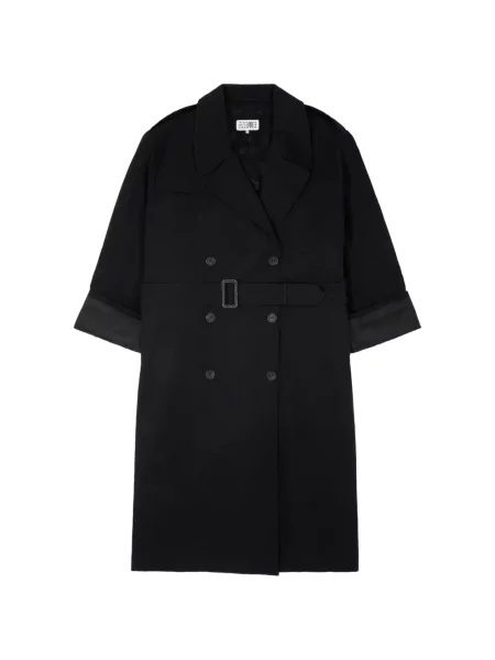 Trenci Mm6 Maison Margiela din țesătură twill negru