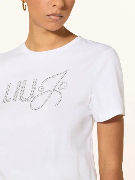 T-shirt z detalem z logo Liu Jo biała