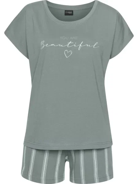 VIVANCE Pijama Dreams verde alb