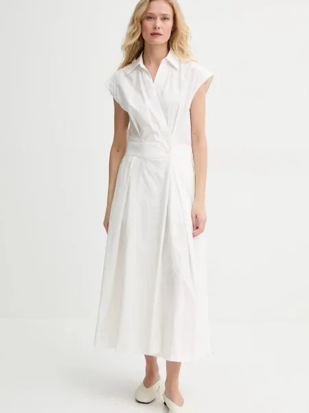A.P.C. rochie din robe athena midi evazati alb