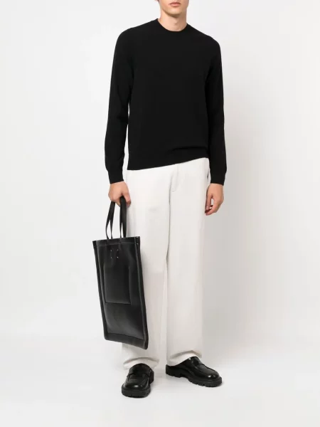 Ilgas džemperis be gobtuvo Comme Des Garçons Shirt apvaliu kaklu juoda