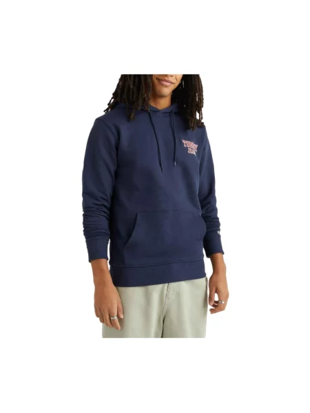 Bluza z kapturem Tommy Hilfiger z kapturem z długim rękawem niebieska
