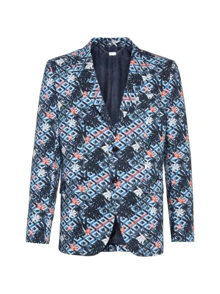 Sacou Billionaire cu imagine cu imprimeu geometric albastru