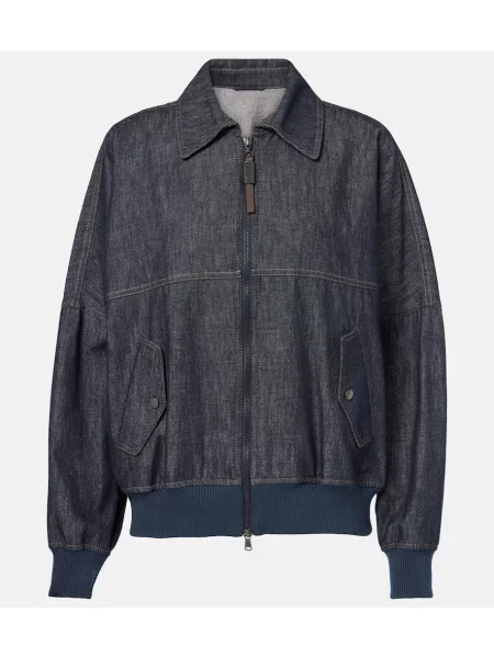 Kurtka jeansowa Brunello Cucinelli niebieska