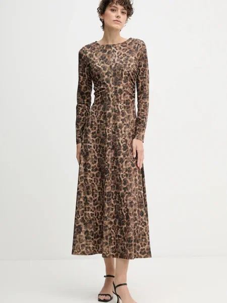 OUI rochie maxi evazați maro