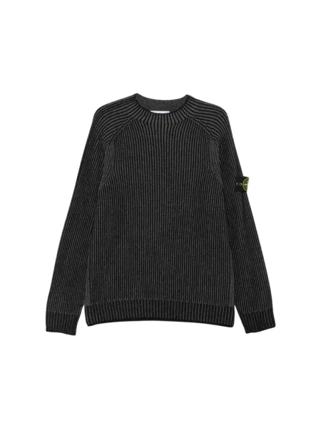Sweter Stone Island wełniany z kamieniami czarny