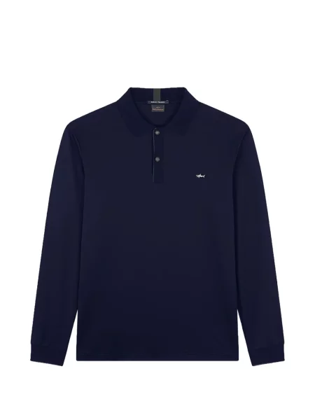 Lung tricou polo Paul & Shark cu autograf albastru