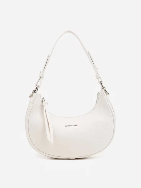 Torebka Bagietka w Kształcie Półksiężyca z Paskiem Crossbody Dianialla biała