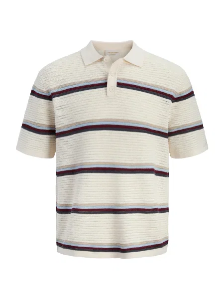 JACK & JONES Pulover JORMAINE albastru deschis / roșu vin / negru alb