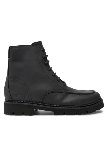 Buty skórzane z detalami z logo model ‘loreto hektor’ czarne