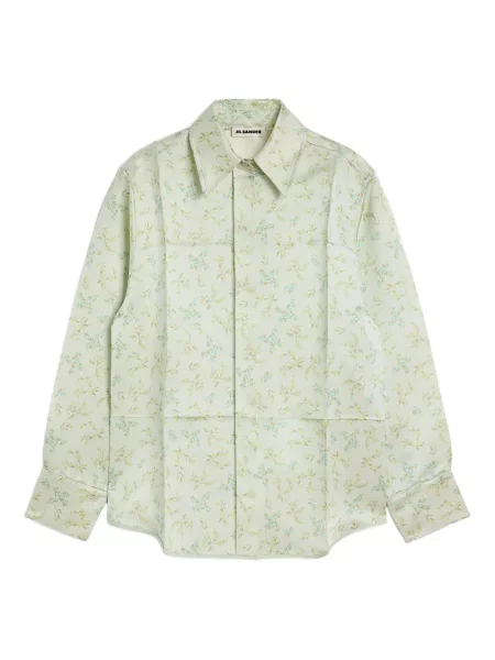 Cămașă Jil Sander cu model floral cu imagine verde