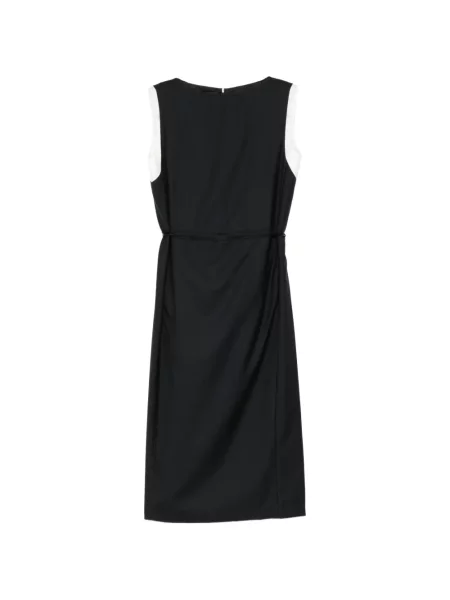Cu centură rochie Less fără mâneci negru