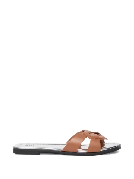 Sandale Love Moschino cu funde din piele cu bretele maro