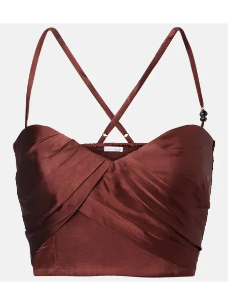 Cropp top Poupette St Barth din satin maro