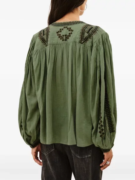 Lung cămașă Ba&sh cu broderie verde