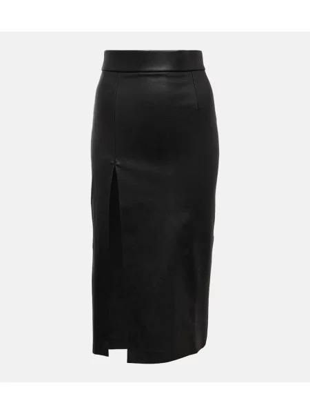Fustă din piele Stouls până la genunchi negru