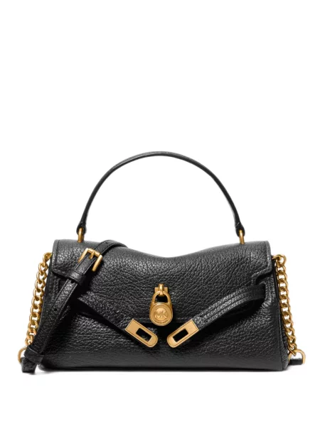 Bőr crossbody táska Michael Kors fekete
