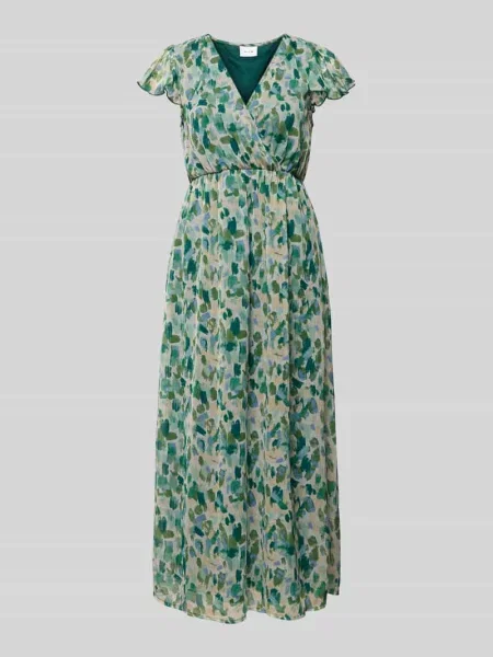 Sukienka midi we wzór na całej powierzchni model EMMA' Vila zielona