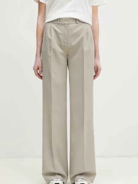 Coperni pantaloni Wide Leg Tailored femei lat high waist bej