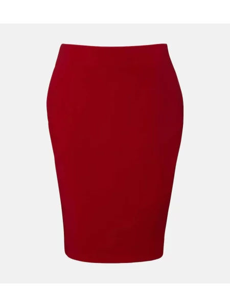 Spódnica ołówkowa Saint Laurent z wysoką talią czerwona