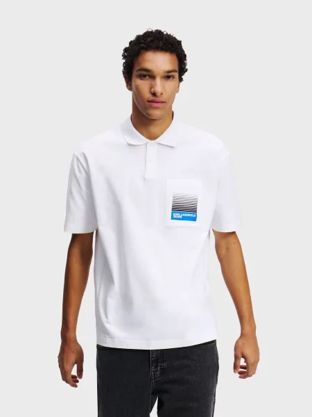 Поло Karl Lagerfeld Jeans білий