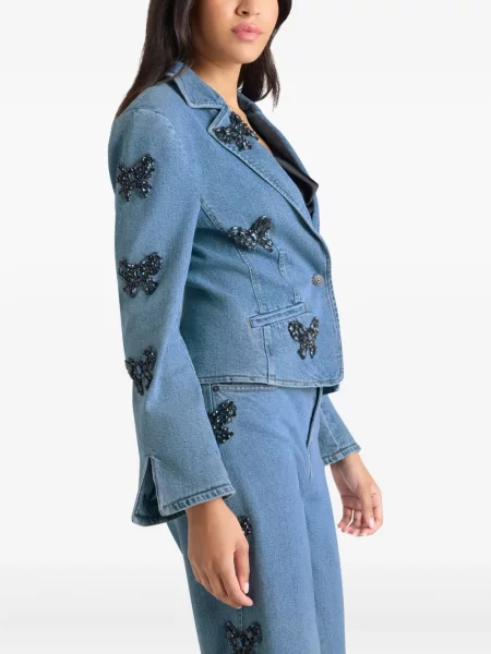 Długa marynarka Cinq A Sept z kokardką niebieska