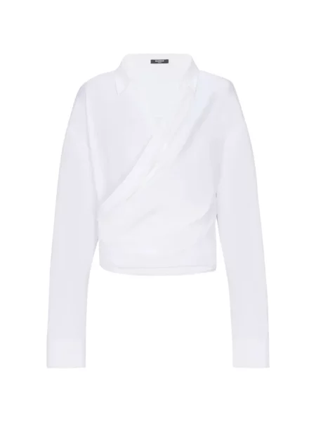 Обвивам дълго риза Balmain бяло