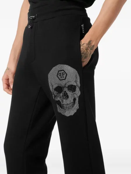 Pantaloni Philipp Plein alergare negru