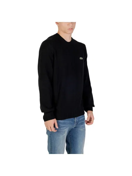 Pulover Lacoste de lână clasic negru